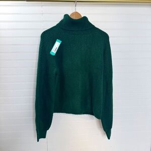 NEW Love Ellie Alida Turtleneck Sweater Dark Green Large